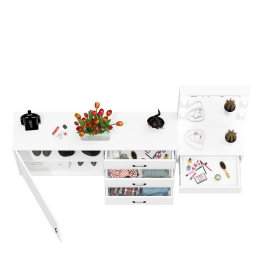 Стол косметический навесной с подсветкой и комод 122-1504