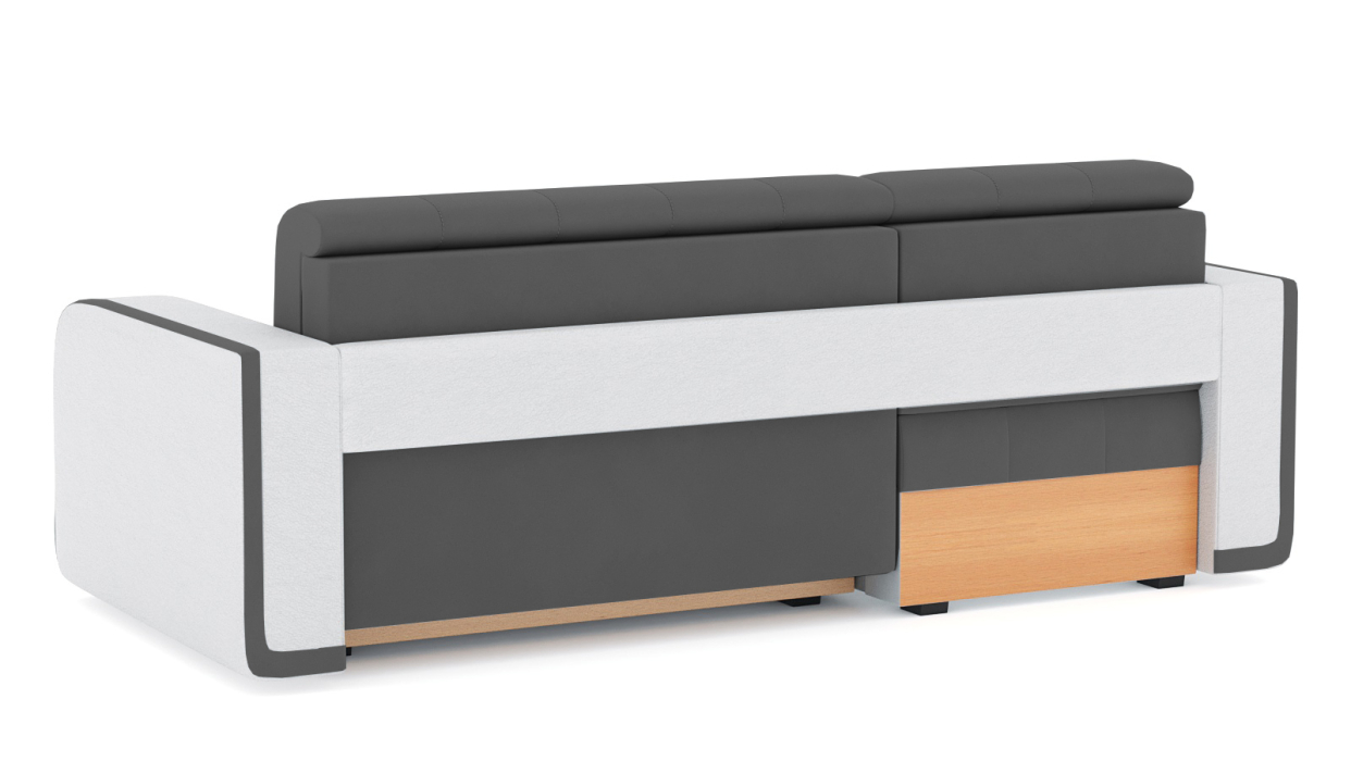 Диваны угловые в гостиную, Диван-кровать угловой Генри еврокнижка, велюр+кож.зам