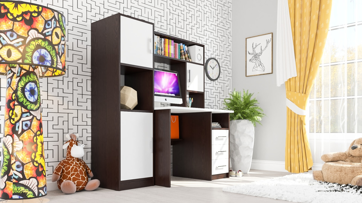 Прямые компьютерные столы, Компьютерный стол с колонкой СК-9