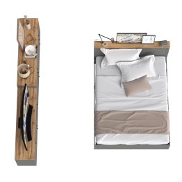 Кровать двуспальная с ортопедическим основанием Остин с ТВ-тумбочкой и комодом 16.240