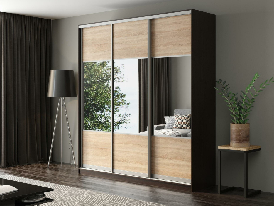 Шкафы-купе, Шкаф-купе Айсберг 220 ВЕНГЕ (сонома/комбинированный)