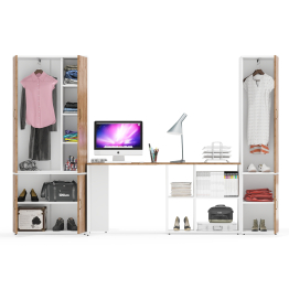 Столик-трансформер Лидер-8 со шкафом для одежды и вещей 20Б и узким пеналом для белья