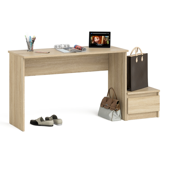 Прямые компьютерные столы, Стол письменный Мори с тумбой ТМП400.1