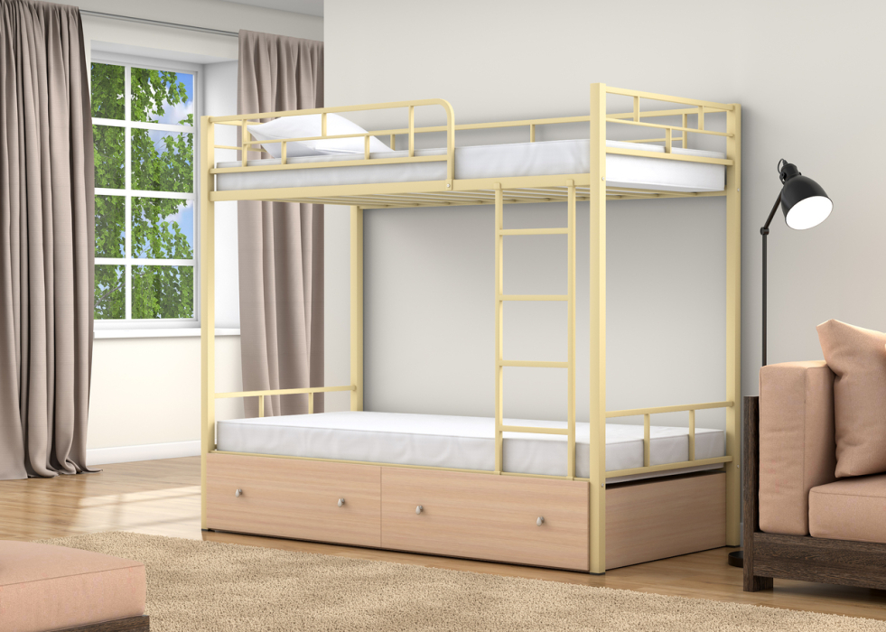 Для подростков, Двухъярусная кровать Валенсия ящики дуб молочный