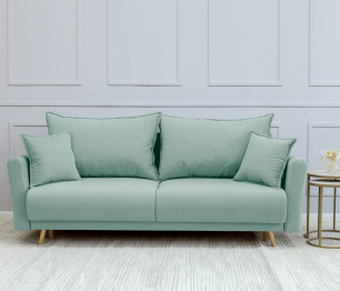 Диван кровать прямой со спальным местом "Мия", микровелюр