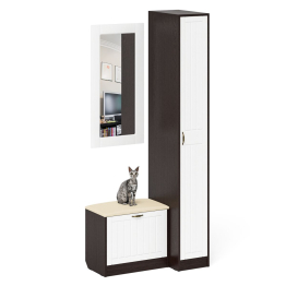 Обувница с сиденьем и зеркалом и пенал П-6-500 фрезеровка прованс