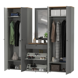 Обувница с зеркалом и два шкафа для прихожей Остин