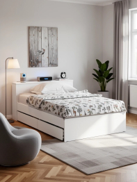 Кровать с ящиками и ящиком для хранения белья односпальная Ксения 1200