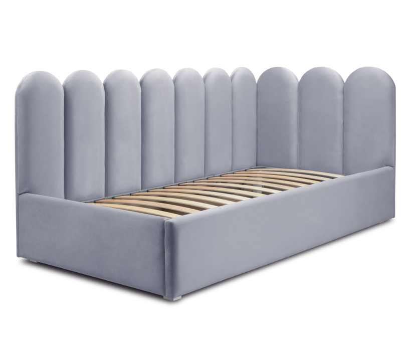 Мягкая кровать, Кровать с мягким изголовьем Мия 90 с подъемным механизмом, микровелюр