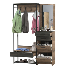 Прихожая открытая с высокой обувницей с зеркалом Трувор