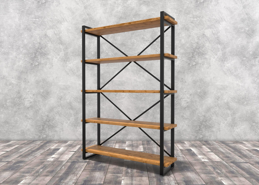 Стеллажи, Стеллаж Айсберг Лофт 120х182-2 черный