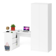 Компьютерные столы, Шкаф двухдверный Мори МШ800 и угловой компьютерный стол МС-16 3 ящика слева