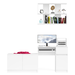 Стол компьютерный однотумбовый Мори МС-1 правый с верхней полкой 900 и тумбой