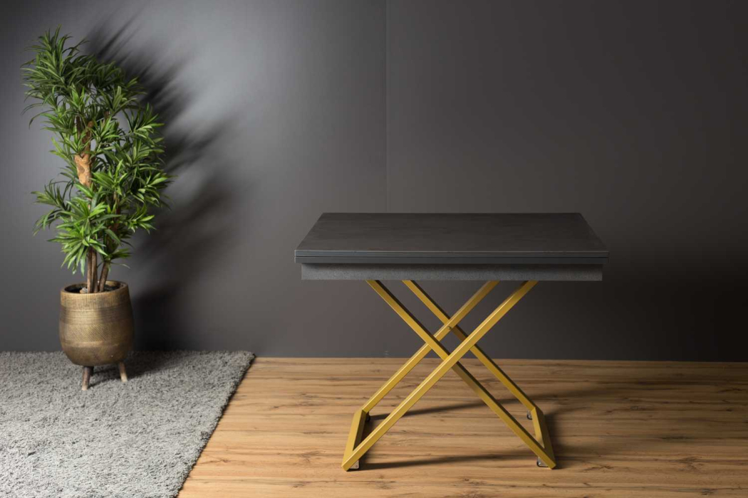 Обеденные столы, Стол-трансформер Cross (золото)