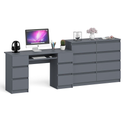 Стол компьютерный МС-2 ящики слева и справа и комод МК1200 8 ящиков Мори