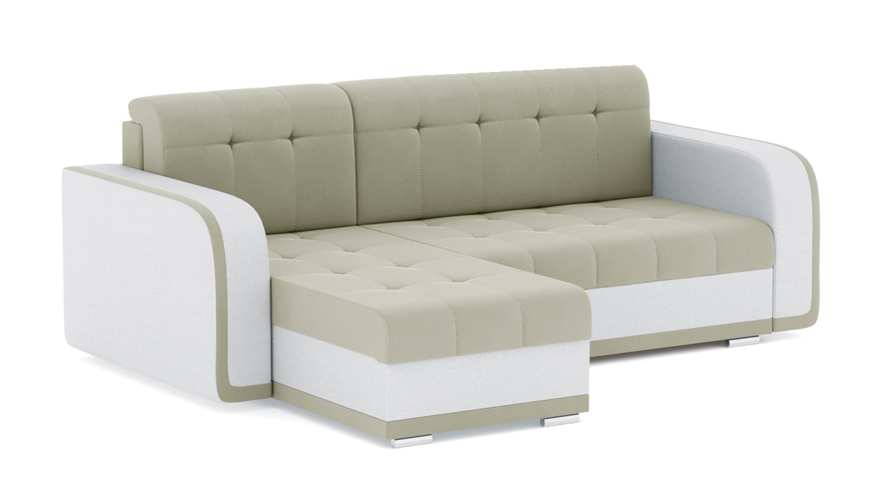 Диваны угловые в гостиную, Диван-кровать угловой Генри еврокнижка, велюр+кож.зам