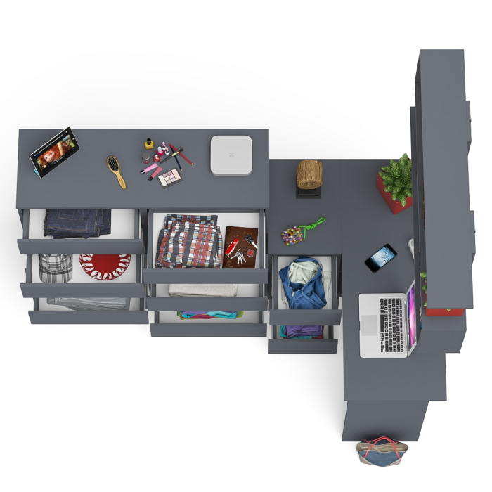 Домашние кабинеты, Стол угловой компьютерный Мори МС-16 левый с комодом на 10-ть ящиков и полкой на 1200