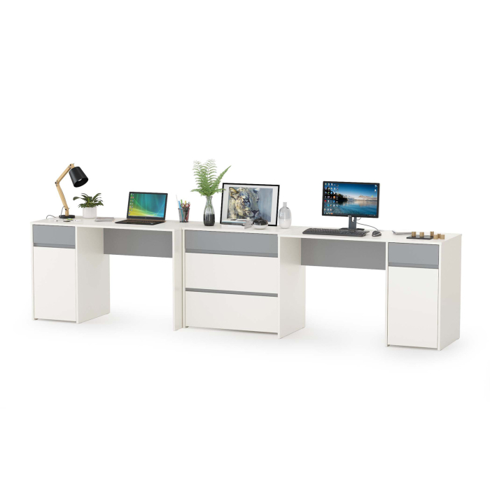 Для девочек, Рабочие столы для двоих детей и комод Торонто № 09