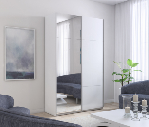 Шкаф Прайм дуо ДСП+зеркало 2300 х 1200 х 570