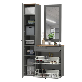 Шкаф-пенал с обувницей и зеркалом Остин