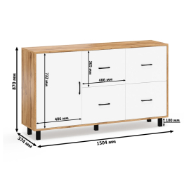 Два комода-тумбы с выдвижными ящиками и дверками РВК 125-1504