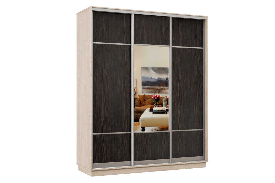 Шкафы-купе, Шкаф-купе Премьер Лайт 21 (08;05;08) трехдверный