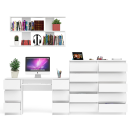 Комод Мори МК1200.10 со столом компьютерно-письменным и полкой сверху