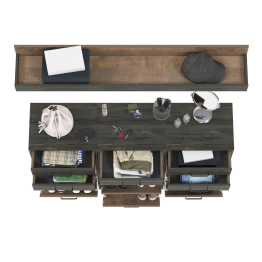 Три тумбы для обуви и навесная полка Трувор