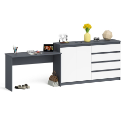 Тумба-комод Мори 1600.1 с письменным столом МСП1200