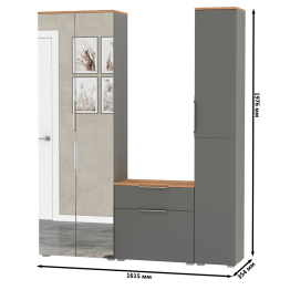 Шкаф с зеркалом и пенал с обувницей Октава