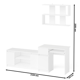 Стол однотумбовый компьютерный Мори МС-1 левый с полкой на 900 и тумбой на 1200