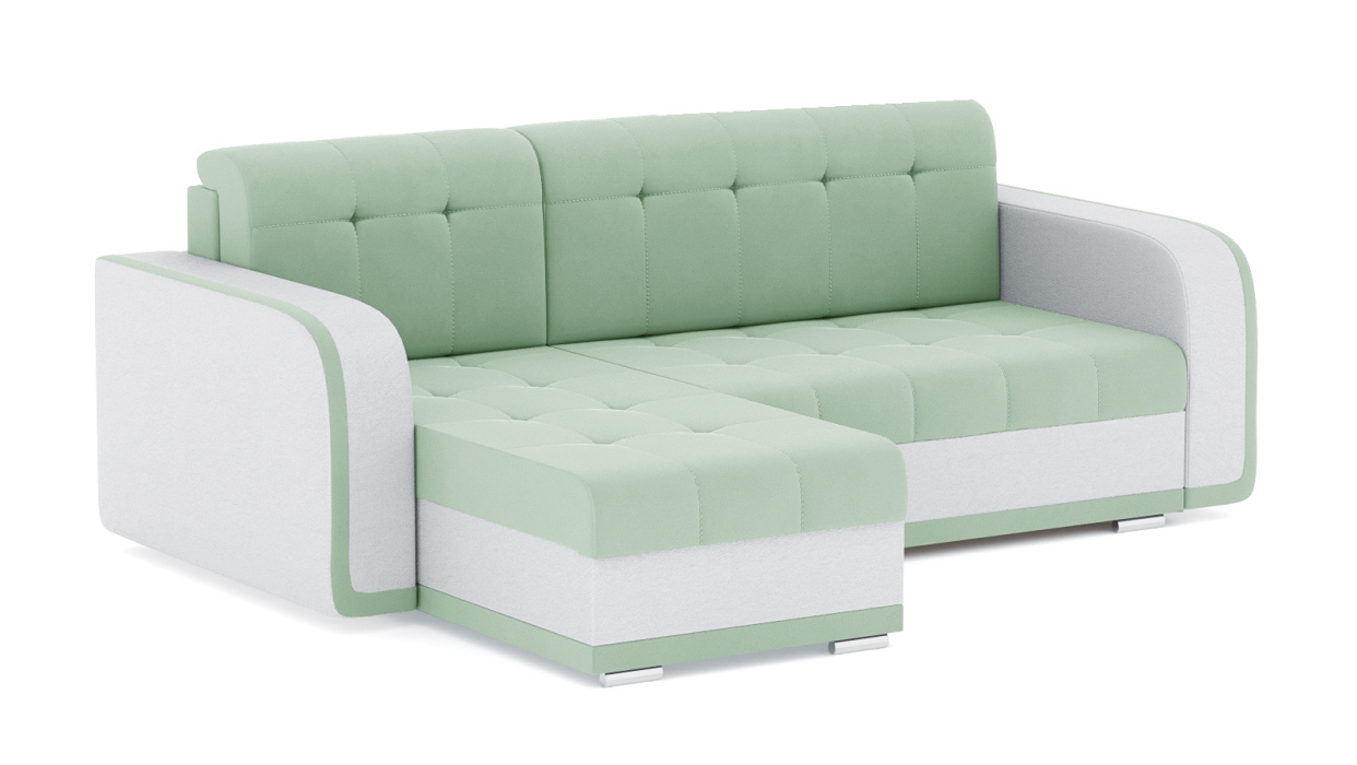 Диваны угловые в гостиную, Диван-кровать угловой Генри еврокнижка, велюр+кож.зам