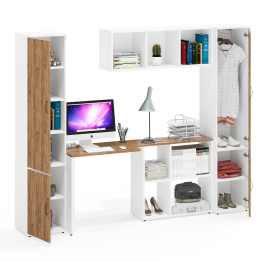 Два пенала серии Лидер-8 МД 22Б и МД 21Б и компьютерный рабочий стол с полкой для книг