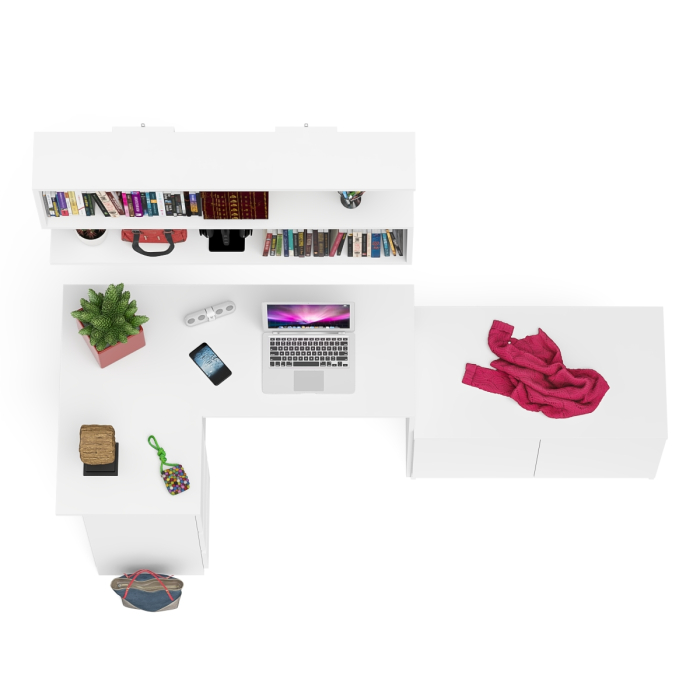 Угловые, Угловой компьютерный стол Мори МС-16 левый с тумбой две двери МА900.1 и широкой полкой 1200