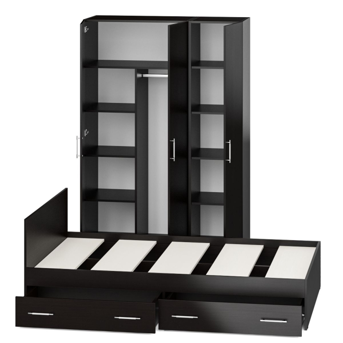 Спальные гарнитуры, Спальный гарнитур № 1 Стандарт с кроватью 1200 с ящиками