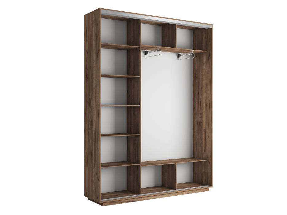 Шкафы-купе 3-х дверные, Шкаф-купе Экспресс Медиум (2 зеркала) трио 2400 x 1800 x 450