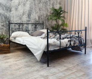 Кованая кровать Симона 1.6 с двумя спинками