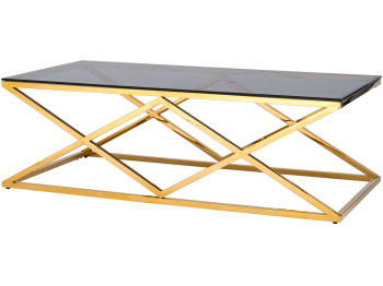Журнальный стол STOOL GROUP ИНСИГНИЯ 120х60 (Cтекло smoke/Cталь золото)