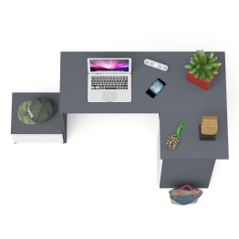 Угловой компьютерный стол Мори МС-16 правый с тумбой ТМП400