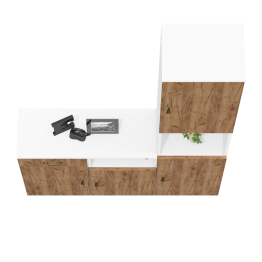 Набор для домашнего офиса из пенала и двух разных тумб Лидер-8.