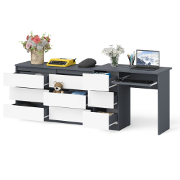 Комод Мори МК1200 6-ть ящиков со столом компьютерным МС-6 левым