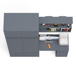 Шкаф с антресолью Мори МА900.1 с компьютерным столом МС-1 правым и книжной полкой