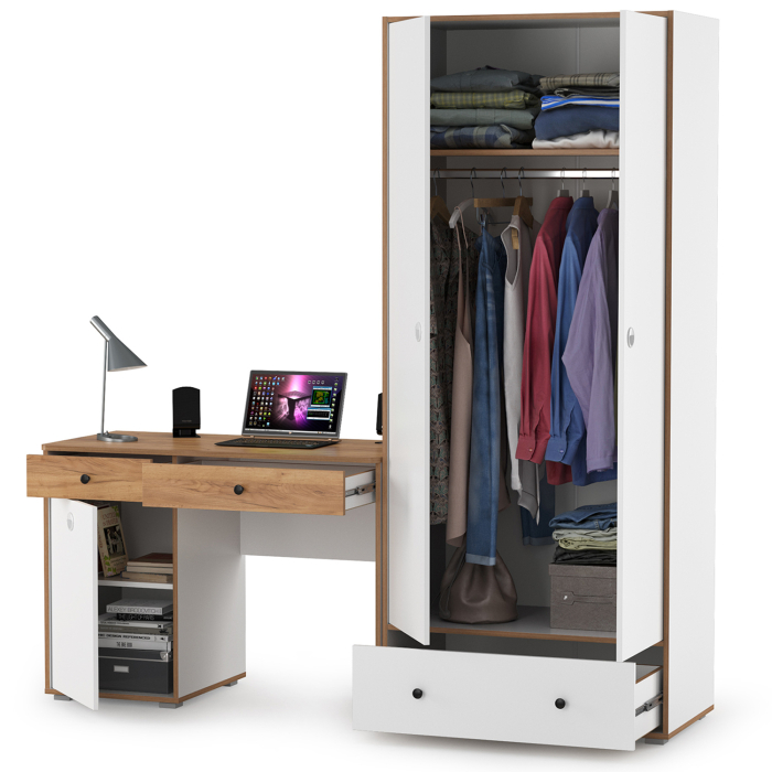 Офисная мебель, Письменный стол Вуди и платяной шкаф