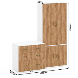 Мебель в домашний офис Лидер-8 из шкафа МД 20Б и двух тумб МД 3.16