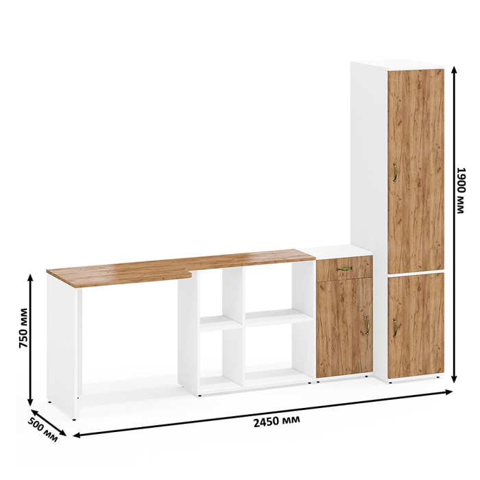Домашние кабинеты, Лидер-8 уголок школьника и место для одежды