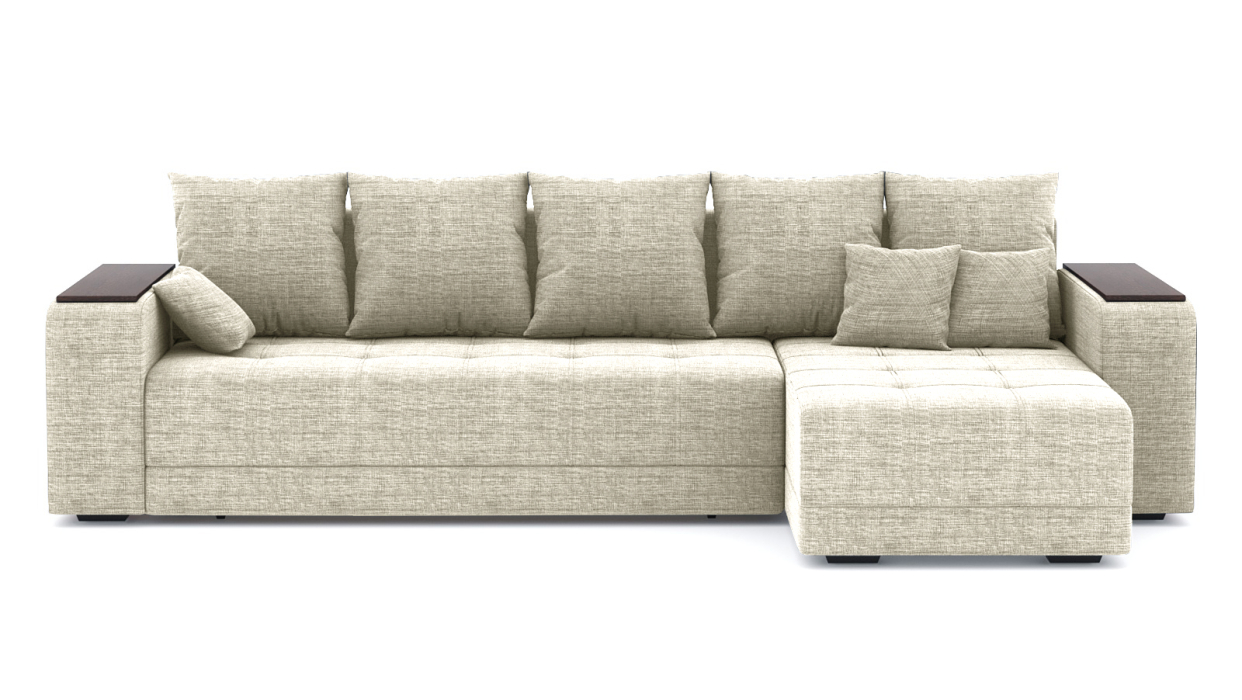 Диваны угловые в гостиную, Диван-кровать угловой Дубай еврокнижка, рогожка