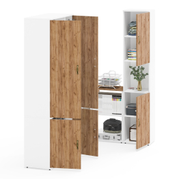 Стол-трансформер рабочий Лидер-8 с пеналом и бельевым шкафом для одежды