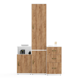 Тумба три ящика и тумба с нишей и пенал со штангой для одежды Лидер-8