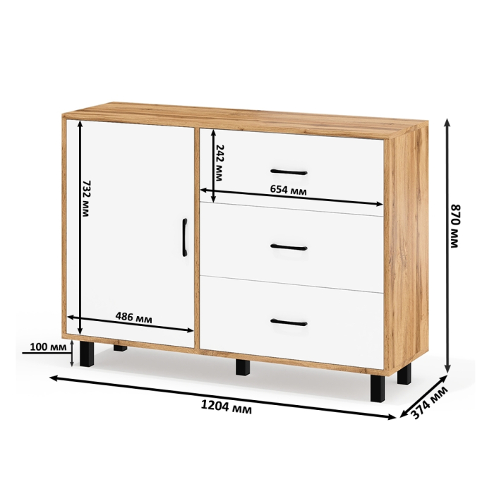 Туалетные столики, Угловой туалетный столик с подсветкой 110 и тумба-комод дверка и 3 ящика 122-1204