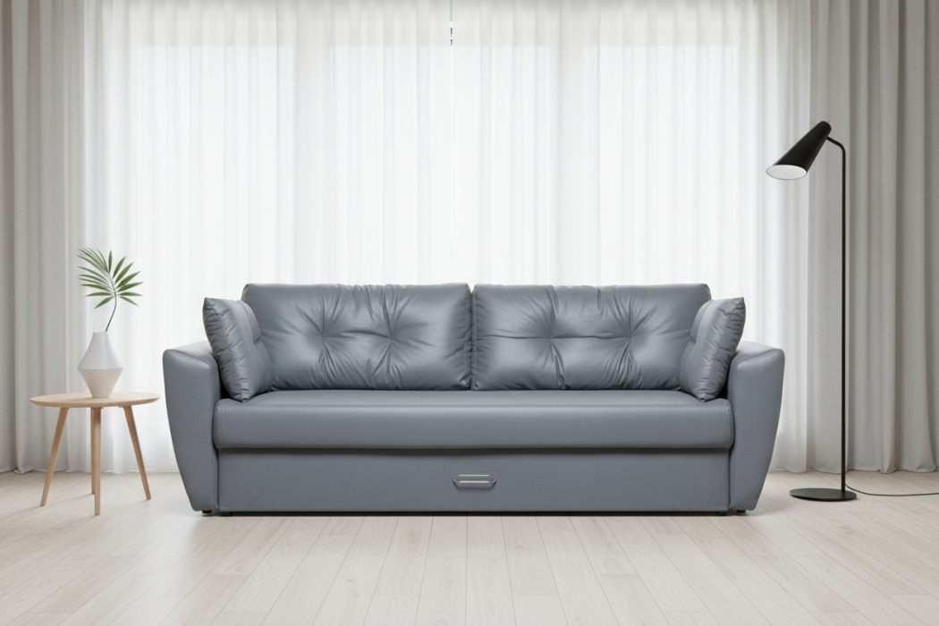 Диваны прямые, Диван-кровать еврокнижка Амстердам ,экокожа  , 150